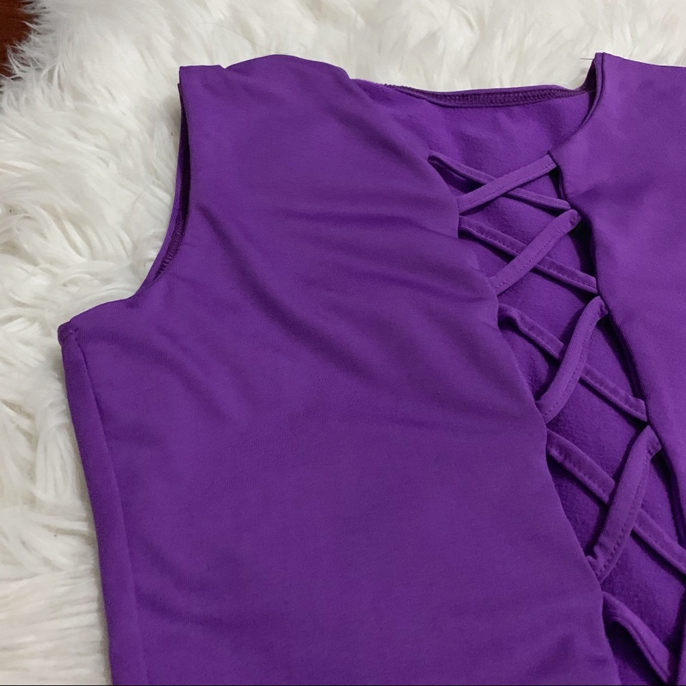 🛍 3/$20 Bodycon Midi Laced Up Dress - Picture 2 of 2